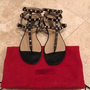 Valentino Rockstud Sandal in Black
